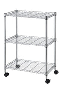 New 3 - Tier Wire Shelving Rack with Casters – Rolling Storage Organizer Shelf WS883 - with | Sold by Uncle Wiener's Wholesale