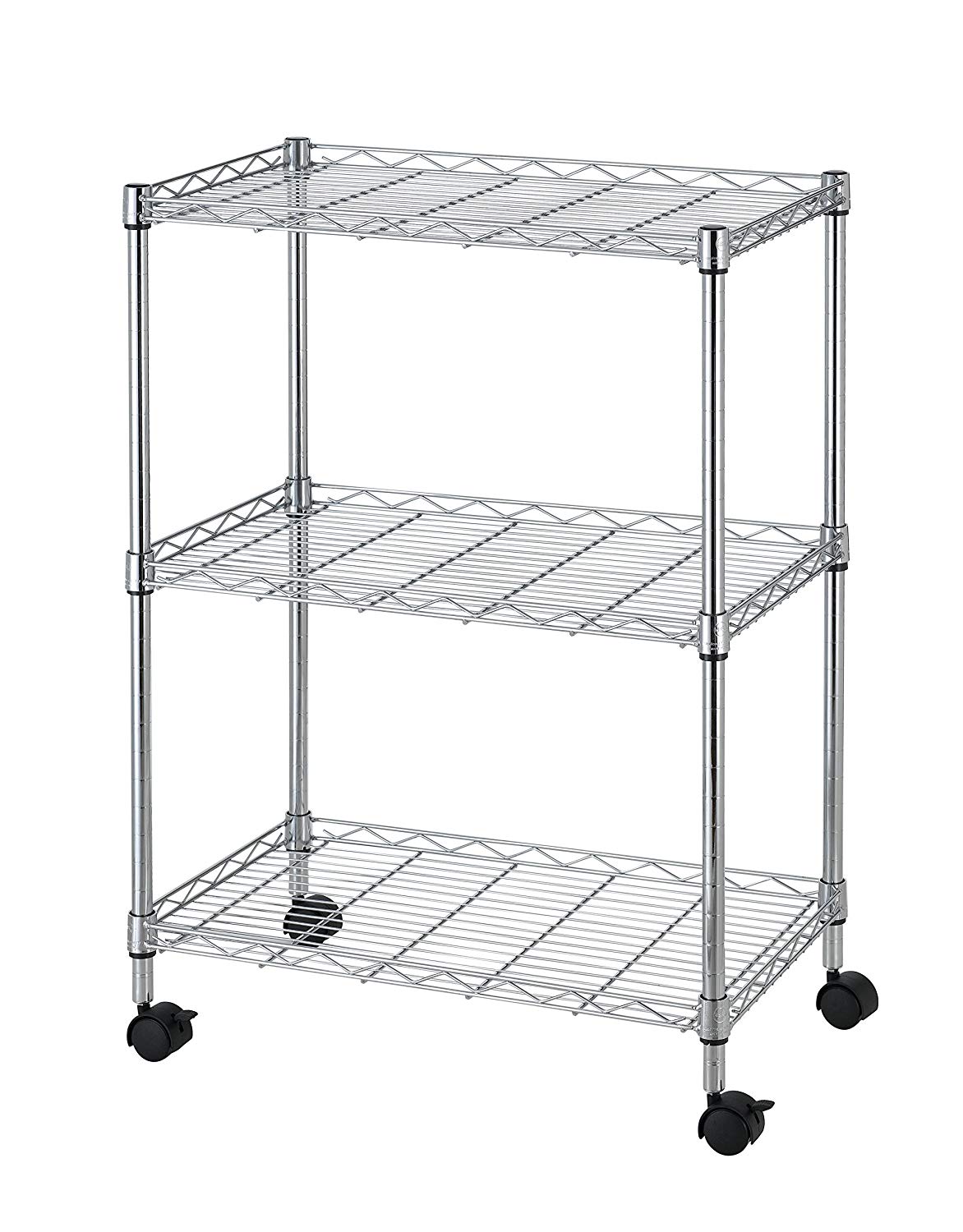 New 3 - Tier Wire Shelving Rack with Casters – Rolling Storage Organizer Shelf WS883 - with | Sold by Uncle Wiener's Wholesale