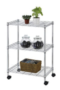 New 3 - Tier Wire Shelving Rack with Casters – Rolling Storage Organizer Shelf WS883 - with | Sold by Uncle Wiener's Wholesale