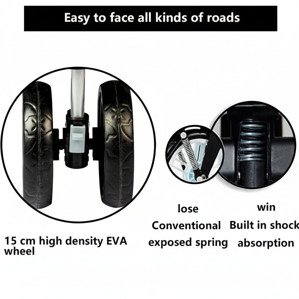 dog stroller wheel replacement 3-Wheel Foldable Pet Stroller for Dogs & Cats – Lightweight Portable D – Uncle Wiener's Wholesale