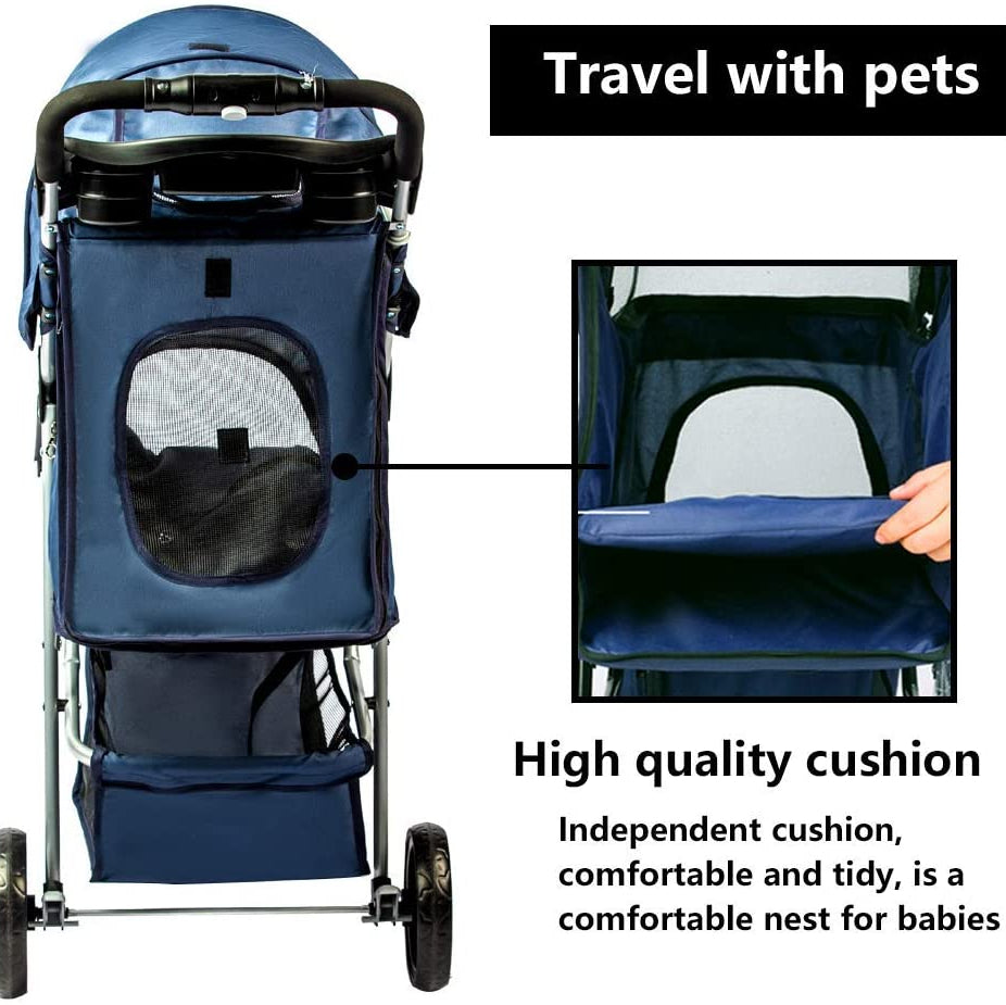 portable dog stroller 3-Wheel Foldable Pet Stroller for Dogs & Cats – Lightweight Portable D – Uncle Wiener's Wholesale