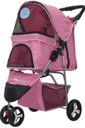 New 3 - Wheel Foldable Pet Stroller ��� Lightweight & Portable Dog and Cat Carrier - with Pink | Sold by Uncle Wiener's Who