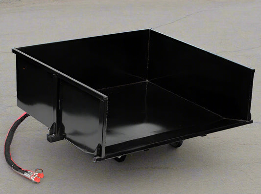 Hydraulic Dump Box, 3-Point Hitch Dump Box, Tractor Dump Box Attachment, 30 Cubic Foot Tractor Box, Category 1 Dump Attachment, Quick Hitch Dump Box, Hydraulic Tipping Box, Tractor Hauling Attachment, SKU 6275041D, Dirt and Debris Dump Box