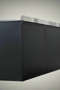 10FT Stainless Steel Tool Bench with 30 Drawers – Front and Side View

