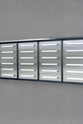 10FT Stainless Steel Tool Bench with 30 Drawers – Front and Side View

