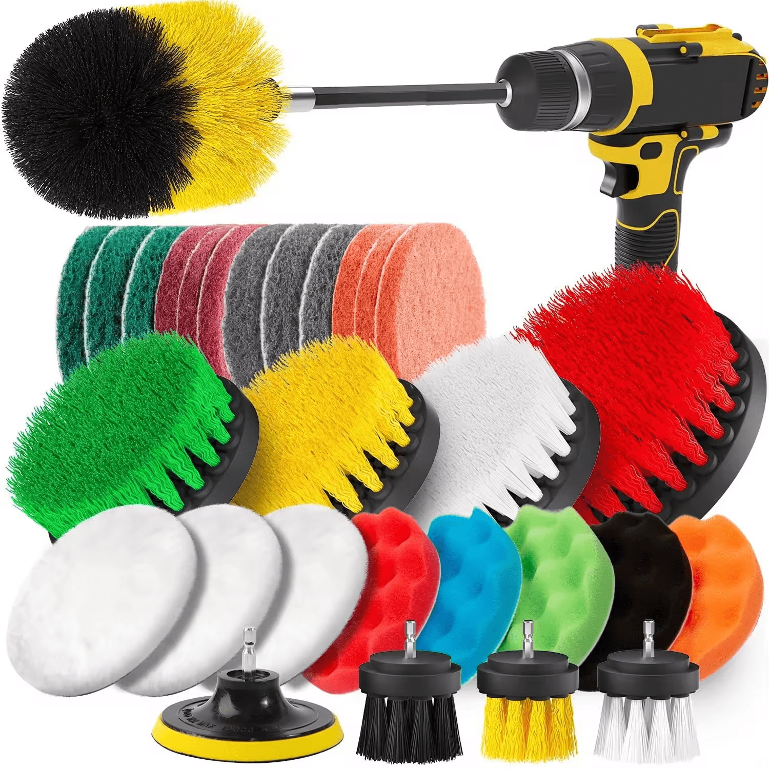 New 30 PCS Drill Power Scrubber Brush Set – Cleaning Attachment Kit for Bathroom, Kitchen, Car & More 30PDB - with | Sold by Uncle Wiener's Wholesale