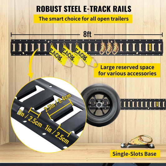 New 30 - Piece 8 Ft E - Track Tie Down Rail Kit – Heavy Duty Cargo Securement System 523654 - with | Sold by Uncle Wiener's Wholesale