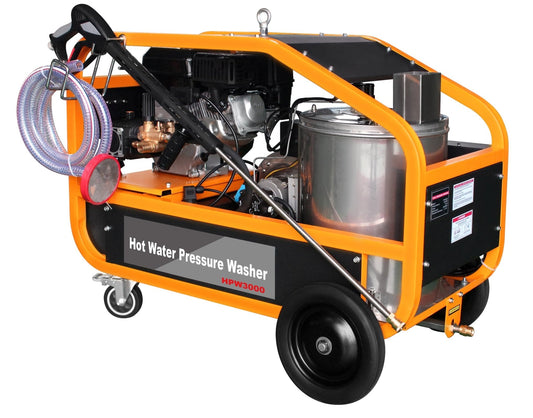 NEW 3000PSI HOT WATER PRESSURE WASHER – 7HP GAS ENGINE, DIESEL HEAT, 2.8 GPM, INDUSTRIAL CLEANER, 33FT HOSE HPW3000 - Pressure Washers with | Sold by Uncle Wiener's Wholesale