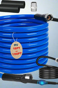 Blue 30FT heated water hose with thermostat and plug for RV use
Antifreeze hose for outdoor water supply in winter - model WH3045
Drinking water-safe heated hose coiled with electrical connection