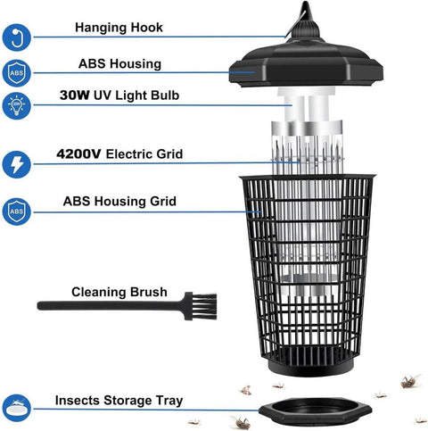 New 30W 4200V Electric Mosquito & Bug Zapper – Powerful Insect Killer 1220543 - with | Sold by Uncle Wiener's Wholesale