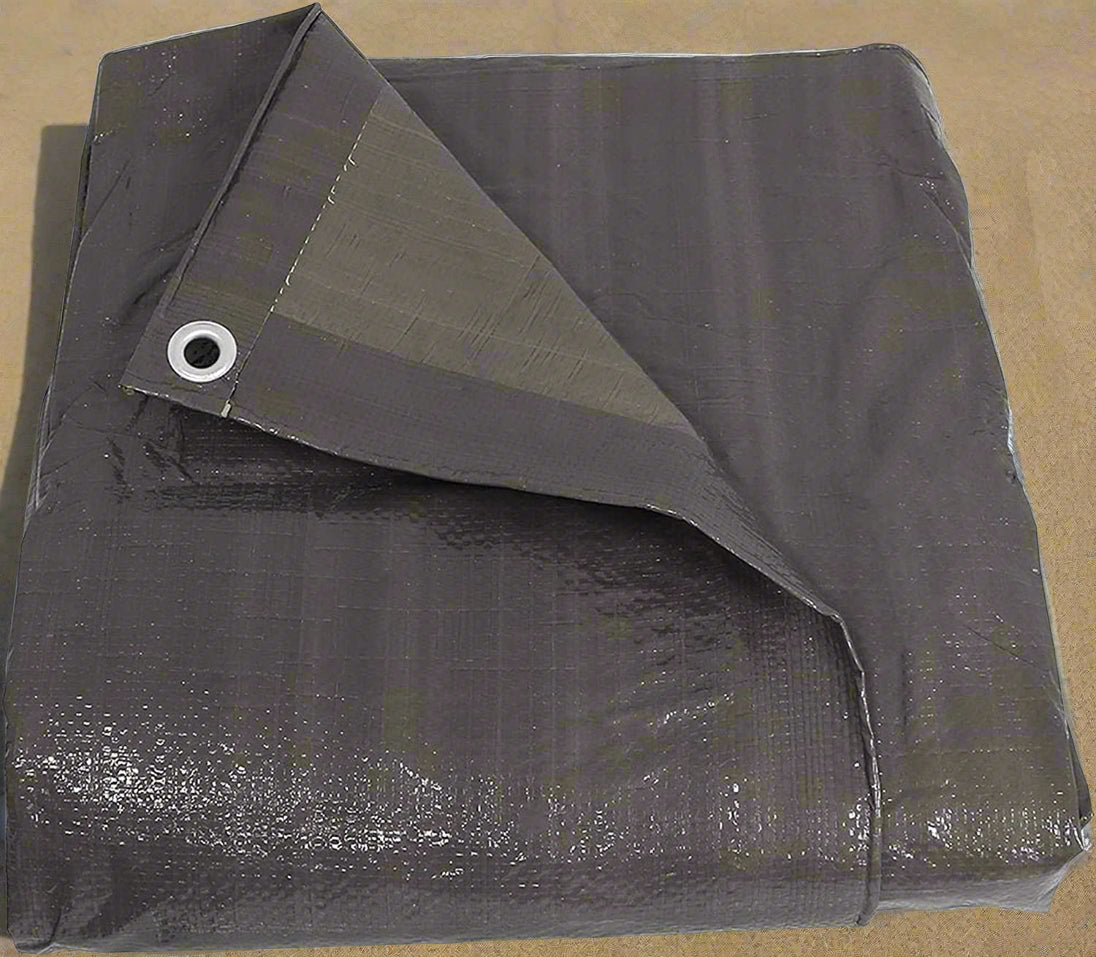 Heavy Duty 10 Mil Silver Tarp folded – Model TA30505
30x50 ft waterproof silver tarp in use as outdoor cover