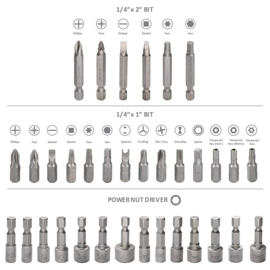 New 318 - Piece Screwdriver & Drill Bit Set – Comprehensive Heavy - Duty Tool Kit for DIY & Professionals 1033291 - with | Sold by Uncle Wiener's Wholesale