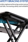 32 inch standing desk riser with keyboard tray
sit-stand workstation converter for office
height adjustable desktop riser setup
ergonomic workstation for dual monitors
home office sit-stand desk converter
