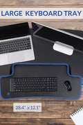32 inch standing desk riser with keyboard tray
sit-stand workstation converter for office
height adjustable desktop riser setup
ergonomic workstation for dual monitors
home office sit-stand desk converter