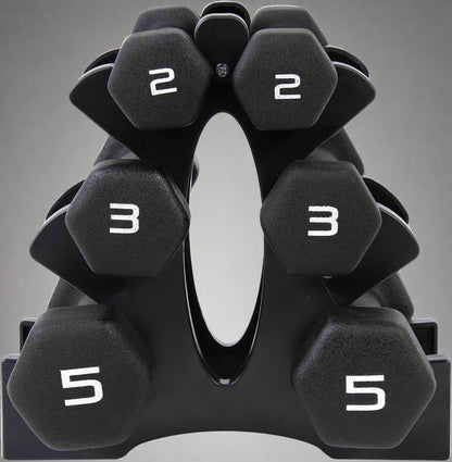 “Neoprene Dumbbell Set with Rack – 3, 5, 8 LB Weights”

“Black Neoprene Dumbbells for Home Use”

“Compact Dumbbell Rack Set – 32 LB Total”

“Home Strength Training Dumbbell Set”