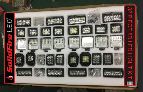 New 32 PCS 8D LED Light Bar Kit – Ultra - Bright Off - Road & Work Lights Set 32PC8D - with | Sold by Uncle Wiener's Wholesale