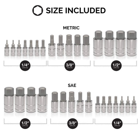 New 32 - Piece Master Hex Bit Socket Set – SAE & Metric | Durable S2 Steel Bits for Hand & Power Tools S1039 - with | Sold by Uncle Wiener's Wholesale