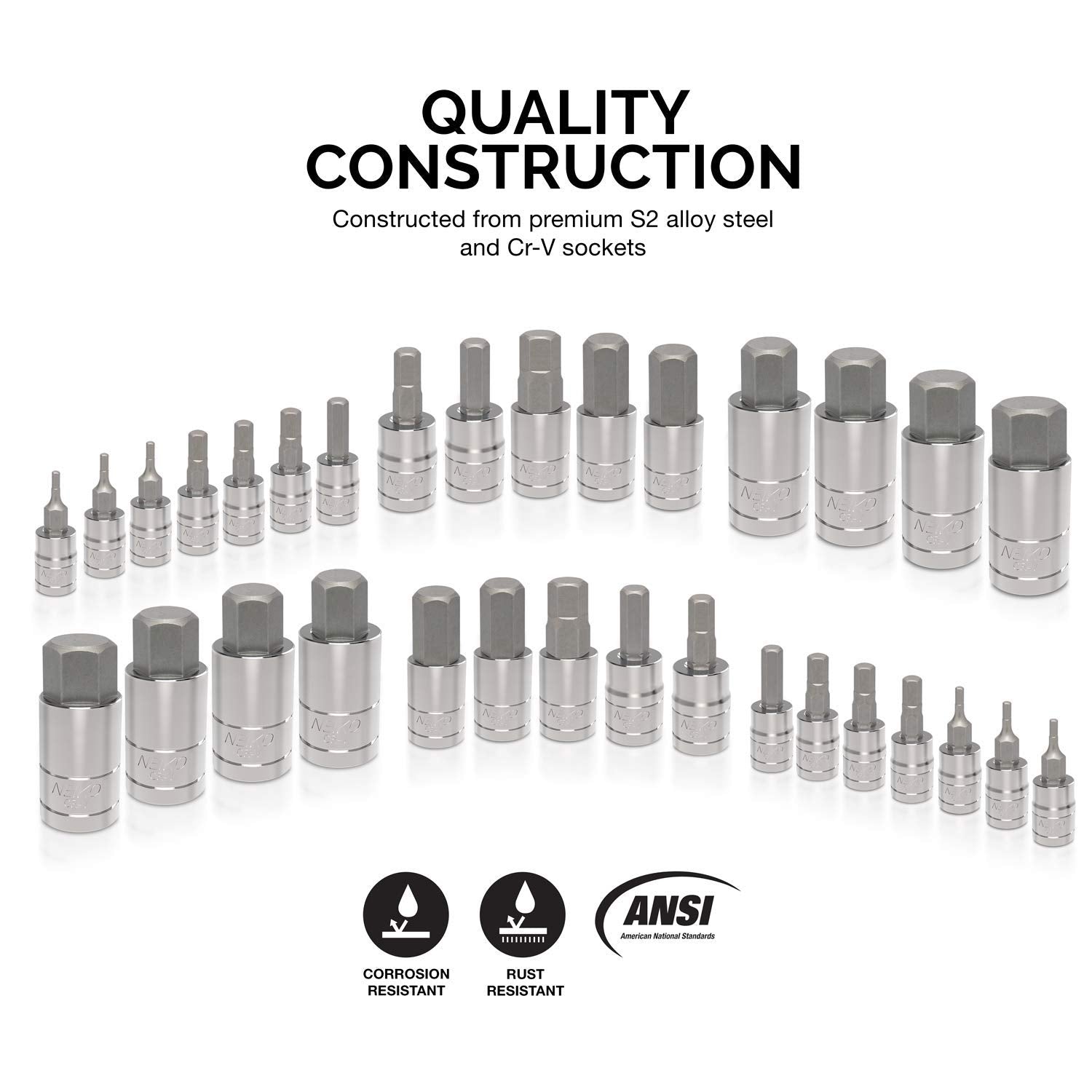 New 32 - Piece Master Hex Bit Socket Set – SAE & Metric | Durable S2 Steel Bits for Hand & Power Tools S1039 - with | Sold by Uncle Wiener's Wholesale