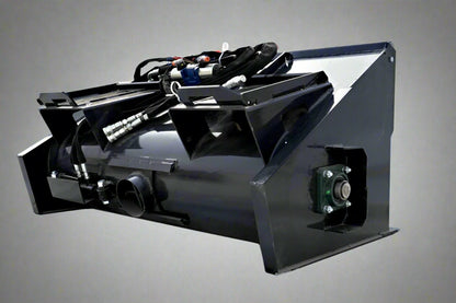 "Heavy-Duty Skid Steer Concrete Mixer – 32 SQFT Hydraulic Bucket"

Angle View: "32 SQFT Concrete Mixer Bucket with 18HP Hydraulic Priming Pump"

In Use: "Skid Steer Mixer Attachment Pouring Cement at Construction Site"

Steel Interior View: "Reinforced Steel Construction Mixer Bucket Interior"