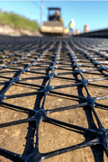 Triangular pattern ground stabilization geogrid close-up

Soil reinforcement geogrid unrolled on construction site

Heavy-duty geogrid used for erosion and slope support

Black polymer geogrid roll for road building

Durable soil fabric mesh on gravel foundation