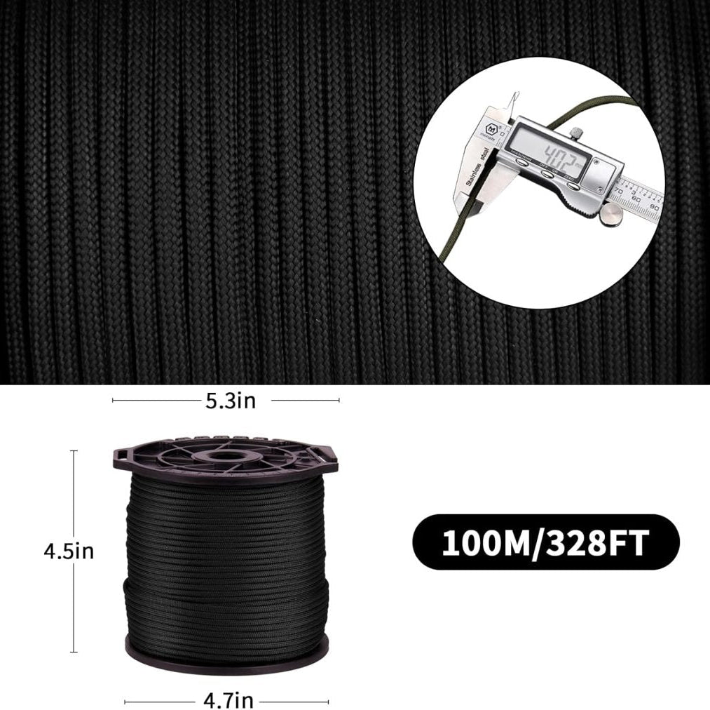 New (328 FT) 4mm 9 - Strand Nylon Parachute Cord Paracord Rope – Durable & Versatile 1013935 - with | Sold by Uncle Wiener's Wholesale