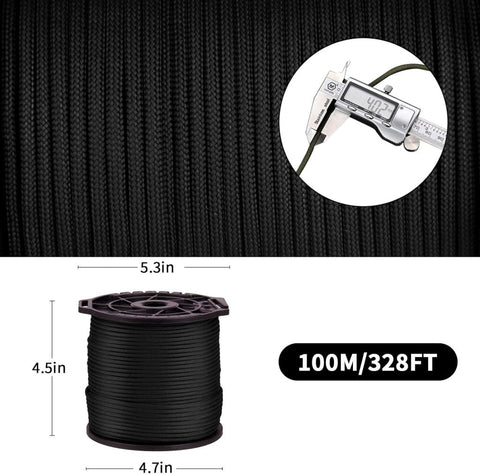 New (328 FT) 4mm 9 - Strand Nylon Parachute Cord Paracord Rope – Durable & Versatile 1013935 - with | Sold by Uncle Wiener's Wholesale
