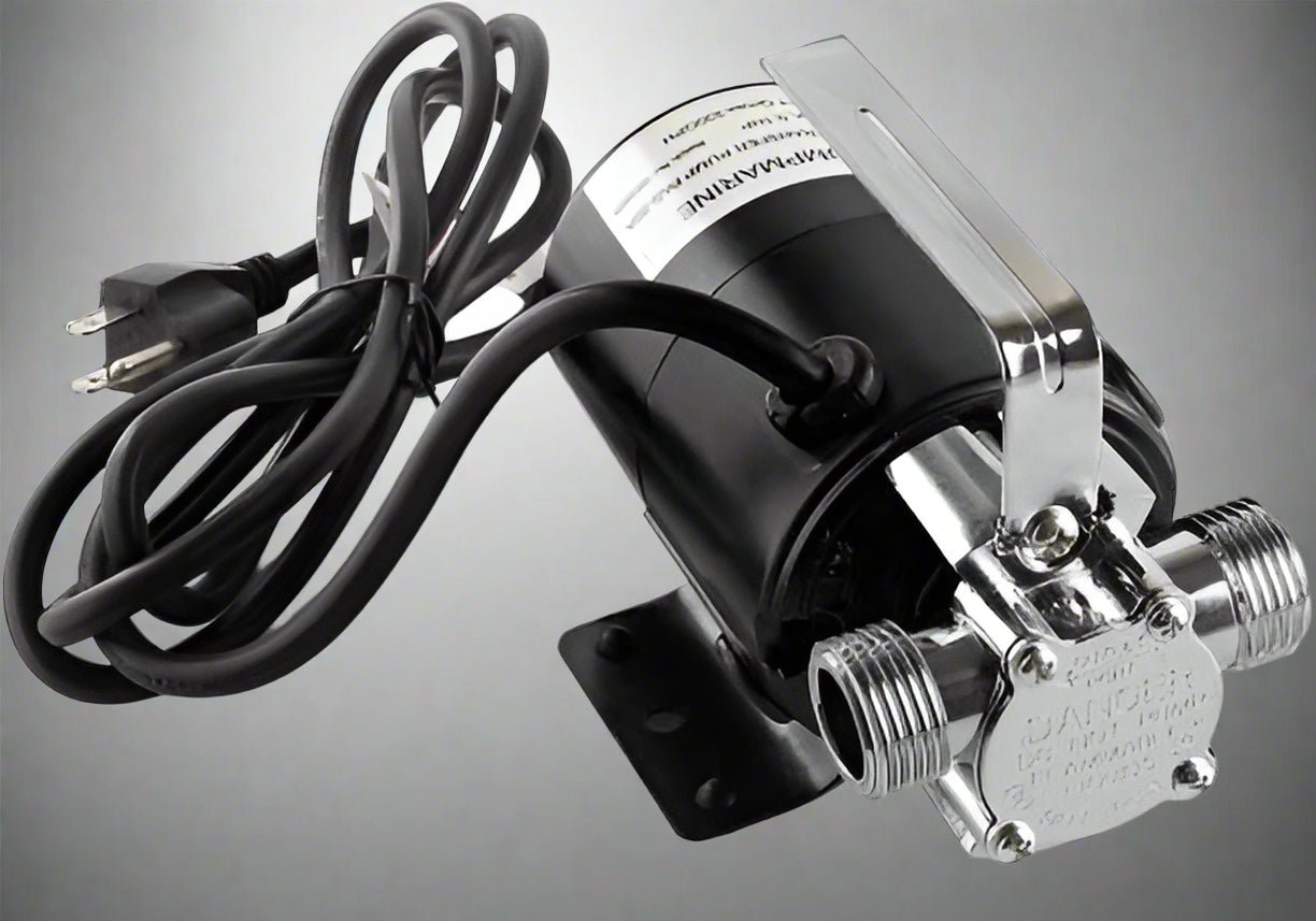 330 GPH Electric Water Transfer Pump with Hose Kit – Front View

Portable Utility Water Pump – 110V AC Powered

Complete Transfer Pump Kit with Accessories – Top View

Metal and Plastic 330 GPH Utility Pump in Action