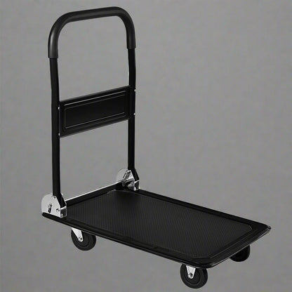 330 lbs Foldable Push Cart Dolly – Heavy-Duty Platform Hand Truck with Swivel Wheels
