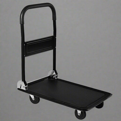 330 lbs Foldable Push Cart Dolly – Heavy-Duty Platform Hand Truck with Swivel Wheels