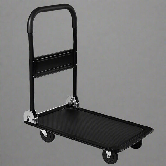 330 lbs Foldable Push Cart Dolly – Heavy-Duty Platform Hand Truck with Swivel Wheels