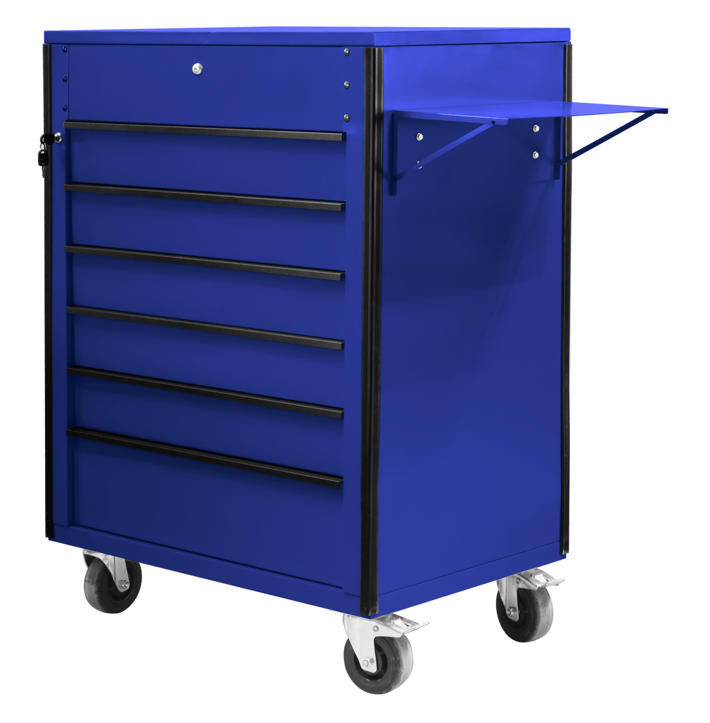 New 34" 6 - Drawer Rolling Tool Bench & Service Cart – Heavy - Duty Steel, Power Strip, Locking Drawers - with Dark Blue TB3420DB | Sold by Uncle Wiener's Wholesale