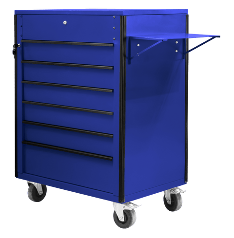 New 34" 6 - Drawer Rolling Tool Bench & Service Cart – Heavy - Duty Steel, Power Strip, Locking Drawers - with Dark Blue TB3420DB | Sold by Uncle Wiener's Wholesale