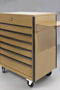34 inch rolling tool bench with 6 drawers in red steel
Heavy-duty tool cart with drawers and locking system
Mobile service tool cabinet with caster wheels
Tool chest with built-in power strip and top tray
Garage tool storage bench in multiple color options