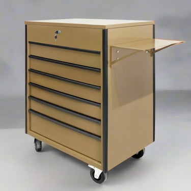 34 inch rolling tool bench with 6 drawers in red steel
Heavy-duty tool cart with drawers and locking system
Mobile service tool cabinet with caster wheels
Tool chest with built-in power strip and top tray
Garage tool storage bench in multiple color options