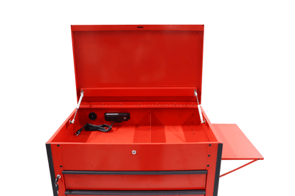 New 34" 6 - Drawer Rolling Tool Bench & Service Cart – Heavy - Duty Steel, Power Strip, Locking Drawers - with Orange TB3420 | Sold by Uncle Wiener's Wholesale
