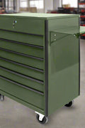 34 inch rolling tool bench with 6 drawers in red steel
Heavy-duty tool cart with drawers and locking system
Mobile service tool cabinet with caster wheels
Tool chest with built-in power strip and top tray
Garage tool storage bench in multiple color options