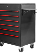 New 34" 6 - Drawer Rolling Tool Bench & Service Cart – Heavy - Duty Steel, Power Strip, Locking Drawers - with Black TB3420BL | Sold by Uncle Wiener's Wholesale
