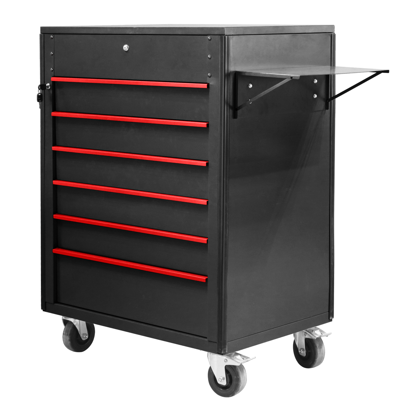 New 34" 6 - Drawer Rolling Tool Bench & Service Cart – Heavy - Duty Steel, Power Strip, Locking Drawers - with Black TB3420BL | Sold by Uncle Wiener's Wholesale