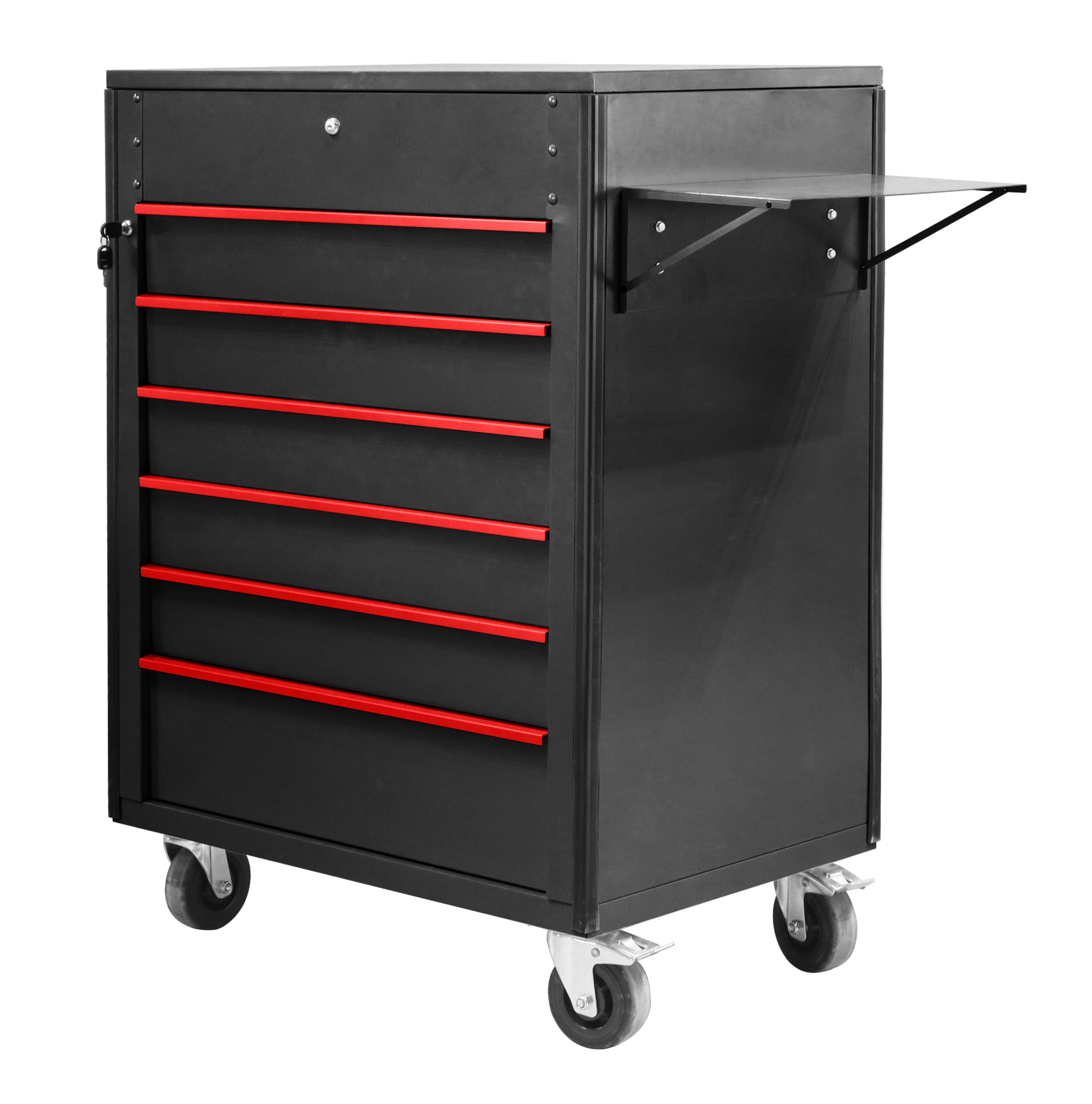 New 34" 6 - Drawer Rolling Tool Bench & Service Cart – Heavy - Duty Steel, Power Strip, Locking Drawers - with Black TB3420BL | Sold by Uncle Wiener's Wholesale