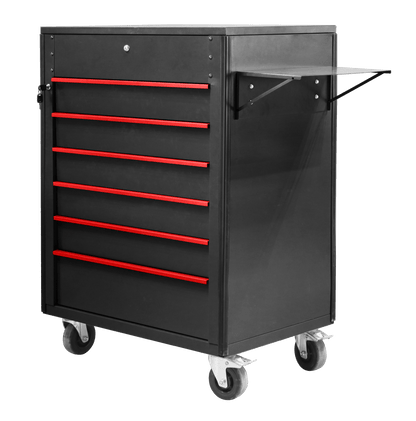 New 34" 6 - Drawer Rolling Tool Bench & Service Cart – Heavy - Duty Steel, Power Strip, Locking Drawers - with Black TB3420BL | Sold by Uncle Wiener's Wholesale