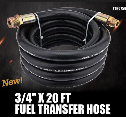 New 3/4″ x 20′ Fuel Transfer Hose – Heavy - Duty Hose for Diesel, Gasoline, Oil, Kerosene, Grease Dispensing FTH0756M - with | Sold by Uncle Wiener's Wholesale