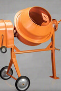 Orange 3.5 CU FT Electric Cement Mixer with 100L Drum and Wheels