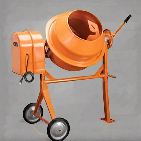 Orange 3.5 CU FT Electric Cement Mixer with 100L Drum and Wheels