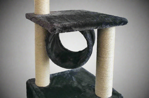36-inch gray cat tower with scratching posts and tunnel

Multi-level cat condo with sisal posts and perches

Compact cat tree for small spaces and indoor cats