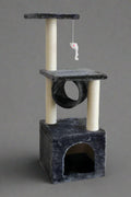 36-inch gray cat tower with scratching posts and tunnel

Multi-level cat condo with sisal posts and perches

Compact cat tree for small spaces and indoor cats