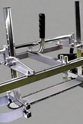 36 inch portable chainsaw mill attached to chainsaw”
Adjustable chainsaw mill cutting log into plank
Aluminum frame chainsaw lumber guide with hardware
S1172 chainsaw milling tool close-up
Chainsaw mill cutting hardwood lumber outdoors