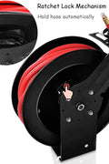 New 3/8″ x 25 Ft Metal Hybrid Air Hose Reel – Durable Retractable Air Compressor Hose S1163 - with | Sold by Uncle Wiener's Wholesale
