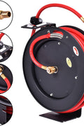 New 3/8″ x 25 Ft Metal Hybrid Air Hose Reel – Durable Retractable Air Compressor Hose S1163 - with | Sold by Uncle Wiener's Wholesale