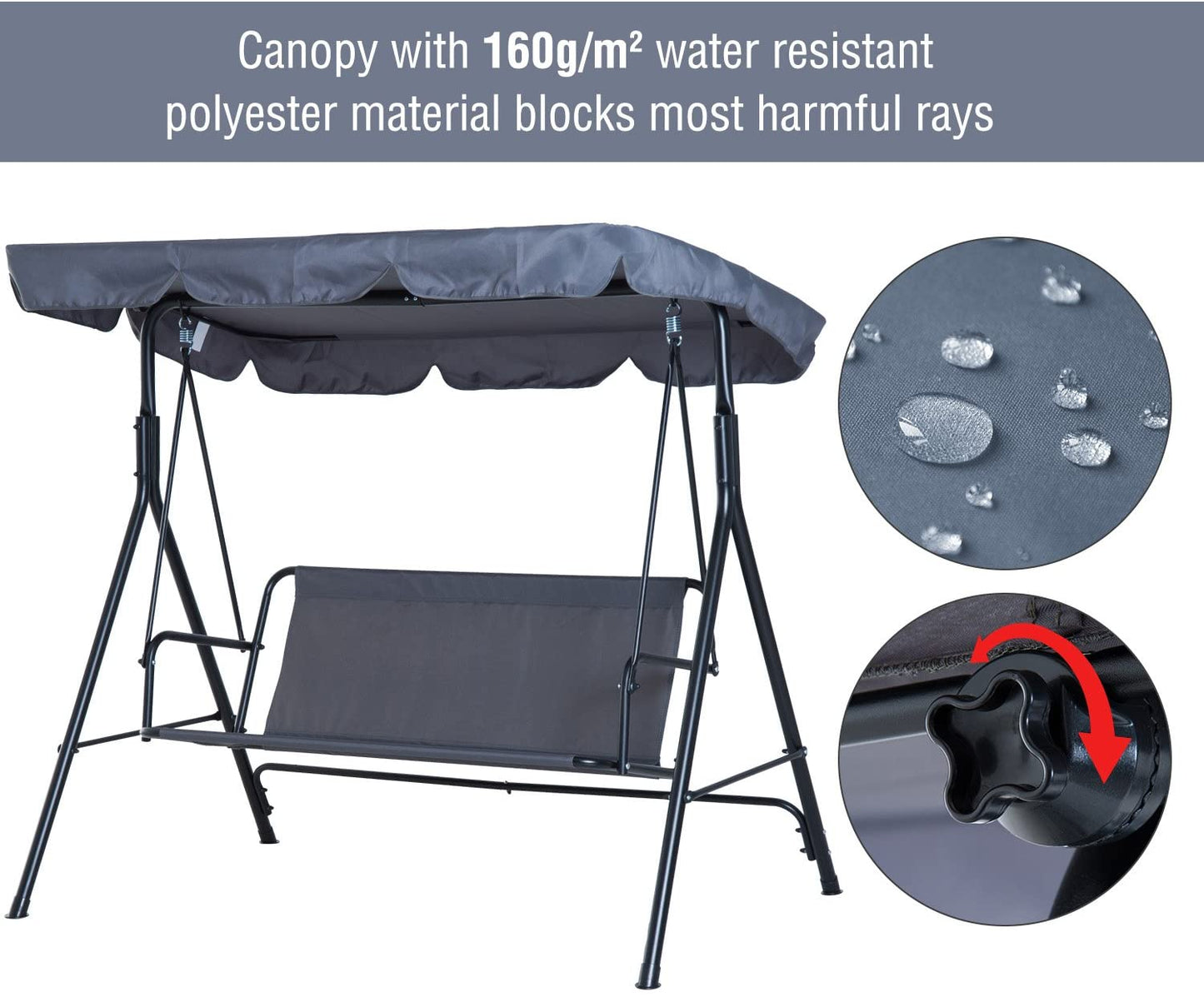 New 3‑Person Garden Swing Chair & Patio Hammock 3142020 - with | Sold by Uncle Wiener's Wholesale