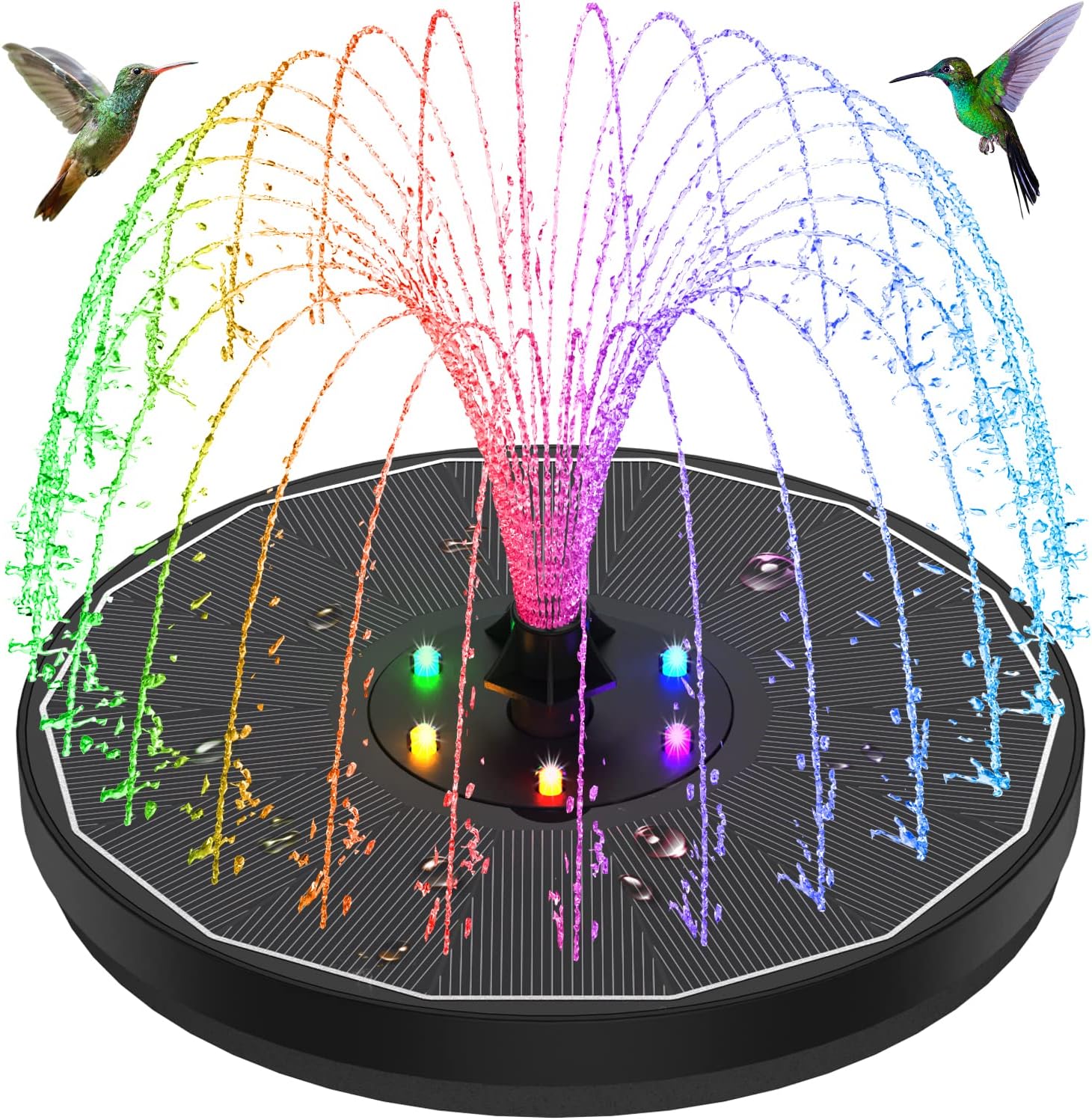 NEW 3W Solar RGB Fountain Floating LED Light 936471 – Night Garden Water Feature with 8 Spray Modes - with | Sold by Uncle Wiener's Wholesale